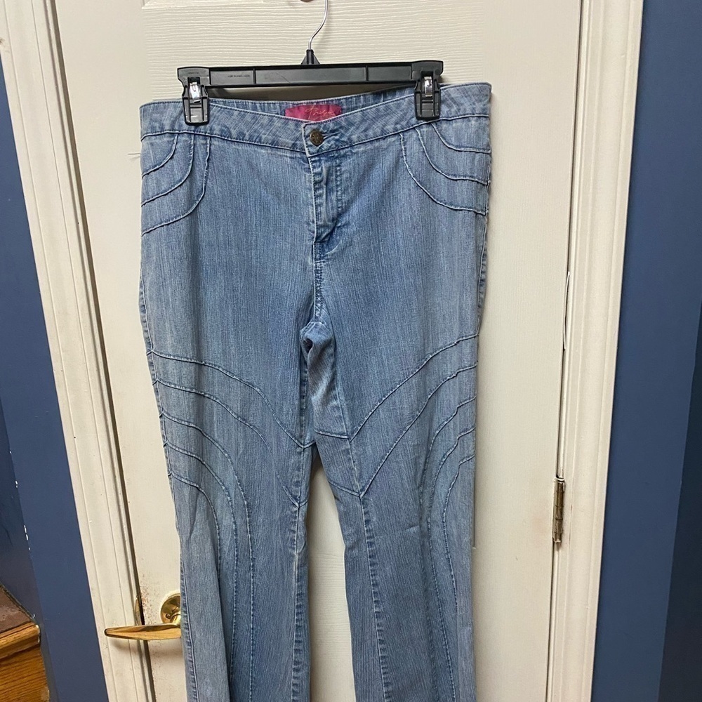 Thalia Sodi Trendy Wide Leg High Waist Slender Jeans Juniors Size 15/16.